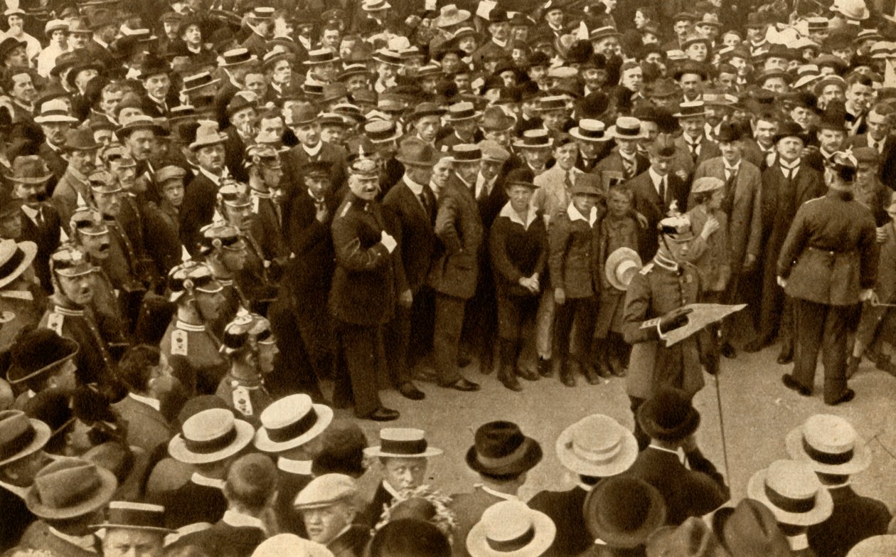 Kaisers proklamasjon av krig mot Storbritannia...Berlin, Tyskland, 4. august 1914, 1933. av Unbekannt