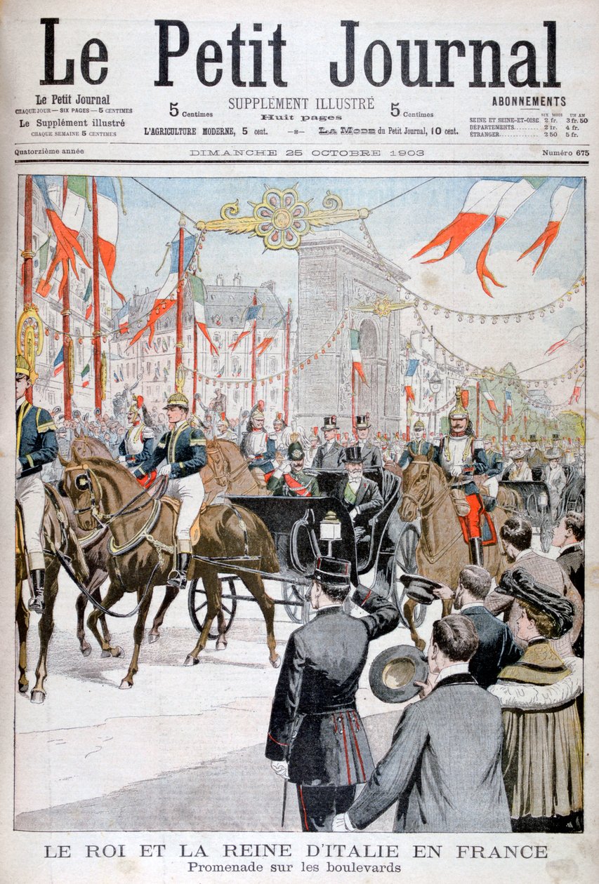 Kongen og dronningen av Italia i Frankrike, 1903 av Unbekannt