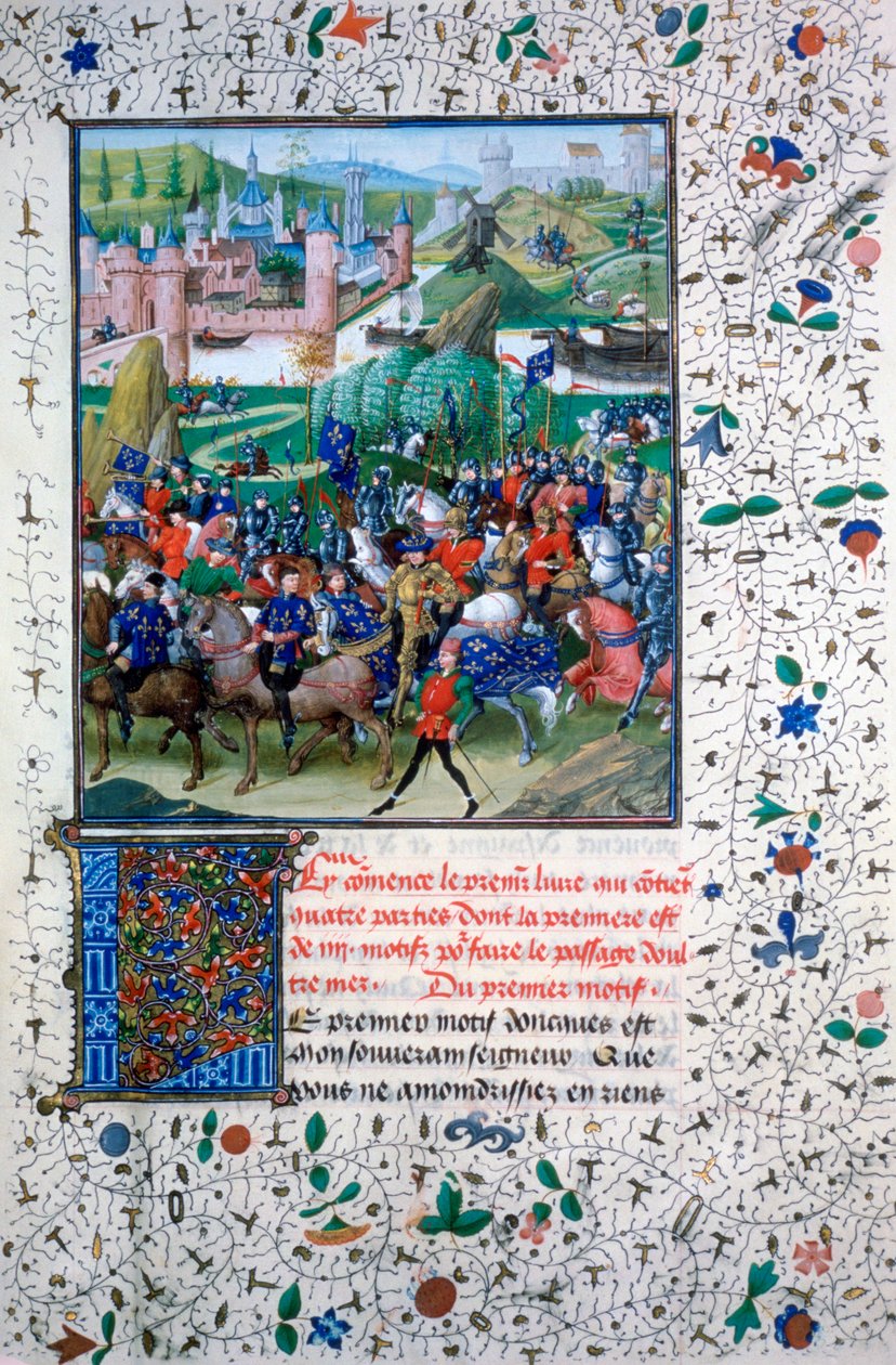 Kongen av Frankrike drar til korstogene, c1336, 1455 av Unbekannt