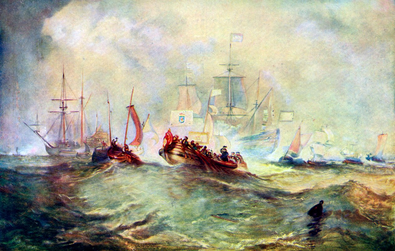 Landingen til Vilhelm av Orange ved Torbay, 1688, c1920 av Unbekannt