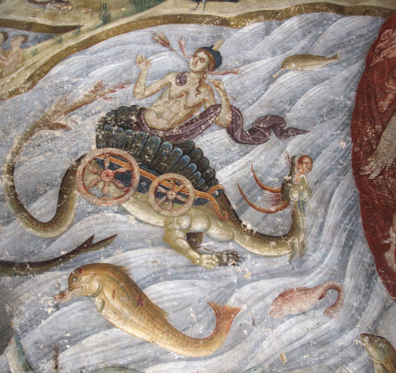 Den siste dommen. Detalj: Havet ga opp sine døde, 1321-1322 av Unbekannt