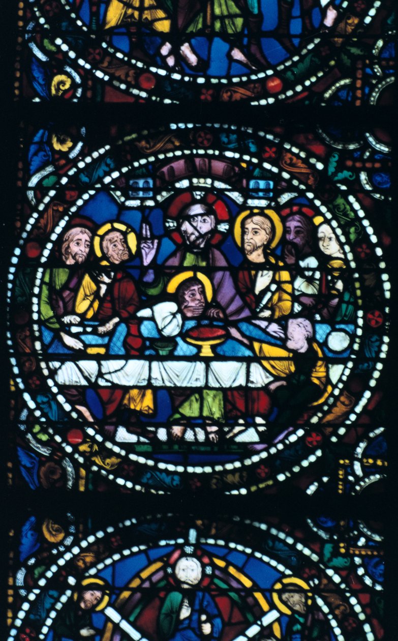 The Last Supper, farget glass, Chartres Cathedral, Frankrike, 1205-1215 av Unbekannt