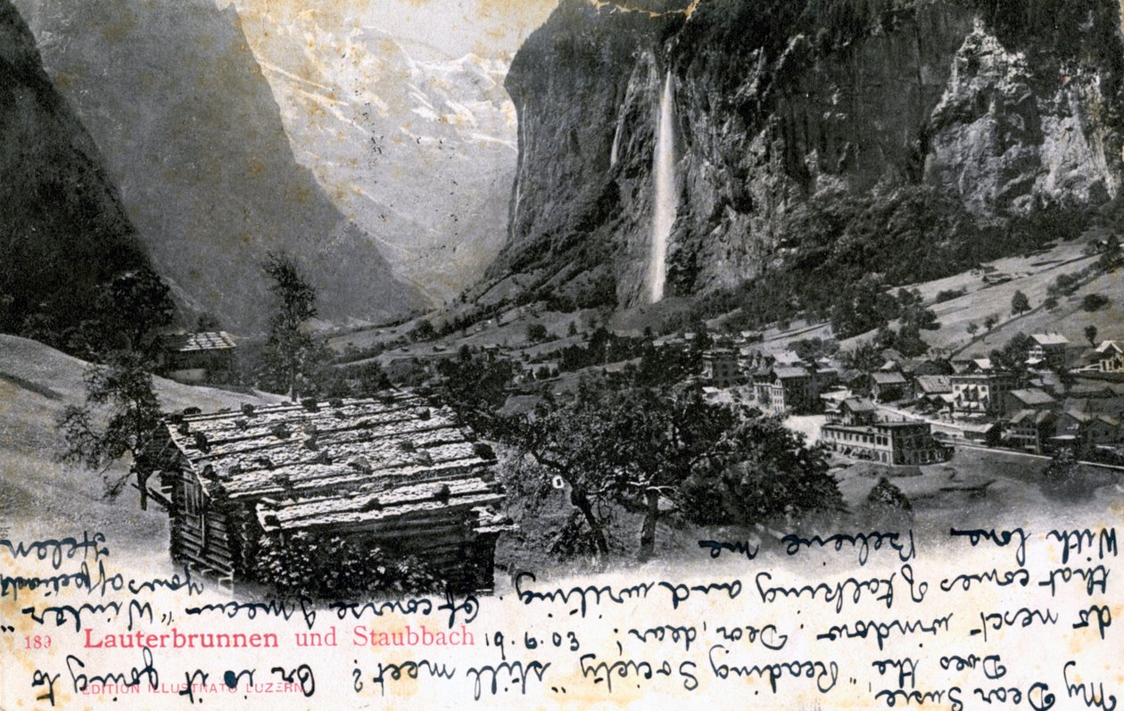 Lauterbrunnen-dalen, Bernese Oberland, Sveits, 1903 av Unbekannt