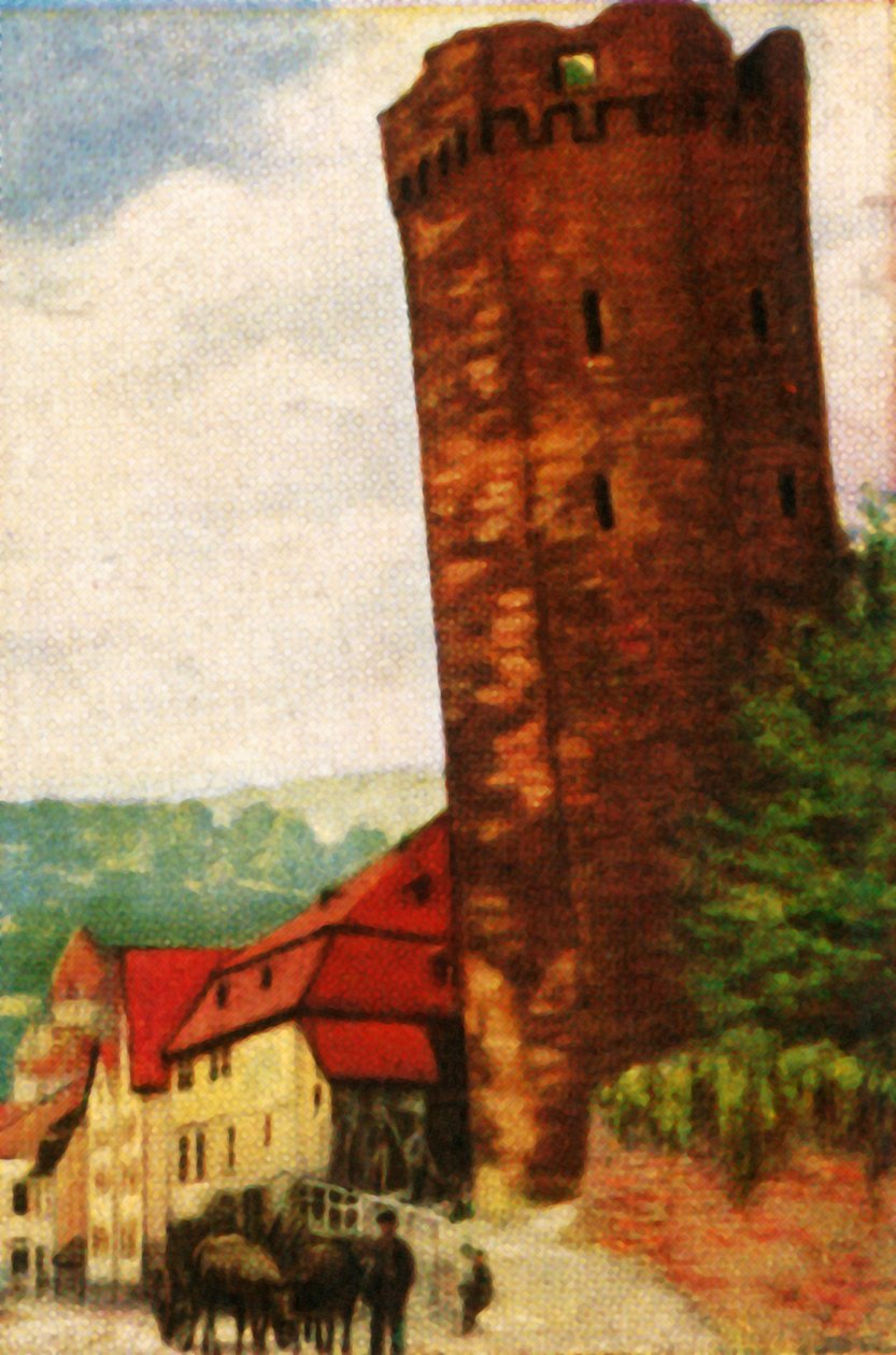 Det skjeve tårnet i Dausenau, c1928. av Unbekannt