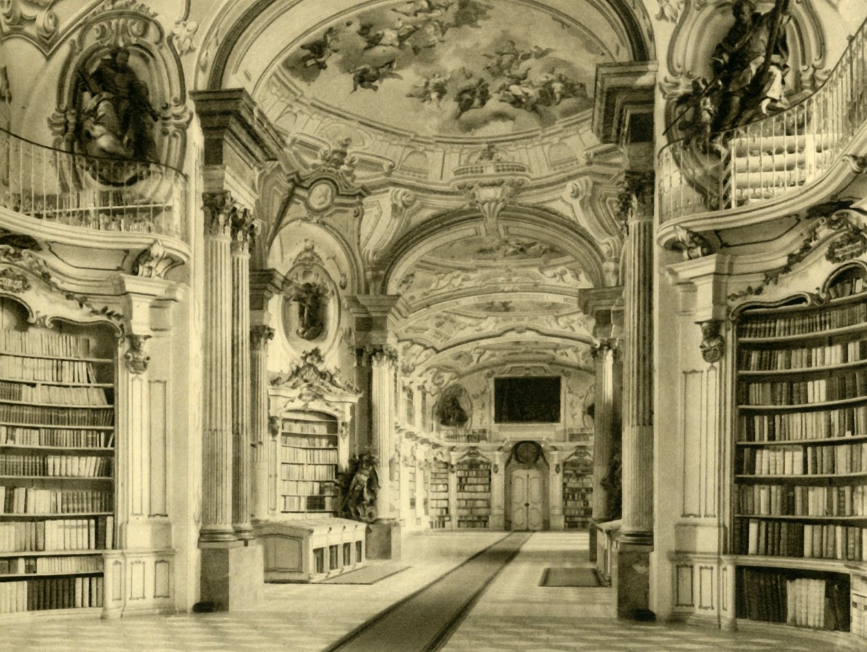 Biblioteket, Admont Abbey, Østerrike, c1935. av Unbekannt