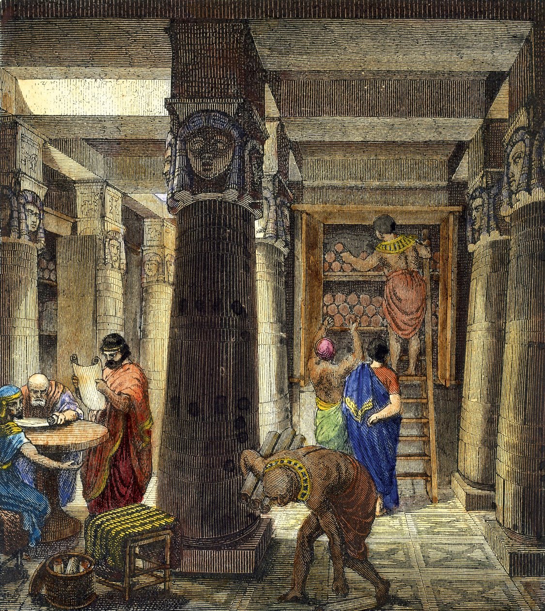 Biblioteket i Alexandria, 1876 av Unbekannt