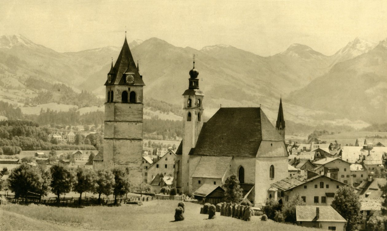 Liebfrauenkirche og kirken St Andreas, Kitzbühel, Tyrol, Østerrike, c1935. av Unbekannt