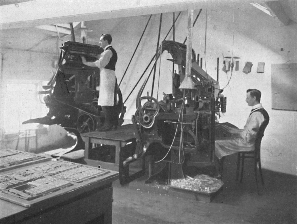 Linotypiene, 1916 av Unbekannt