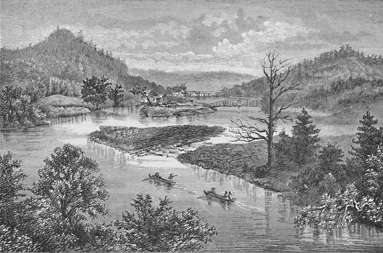 Den lille Juniata - Tyrone i det fjerne, 1883 av Unbekannt