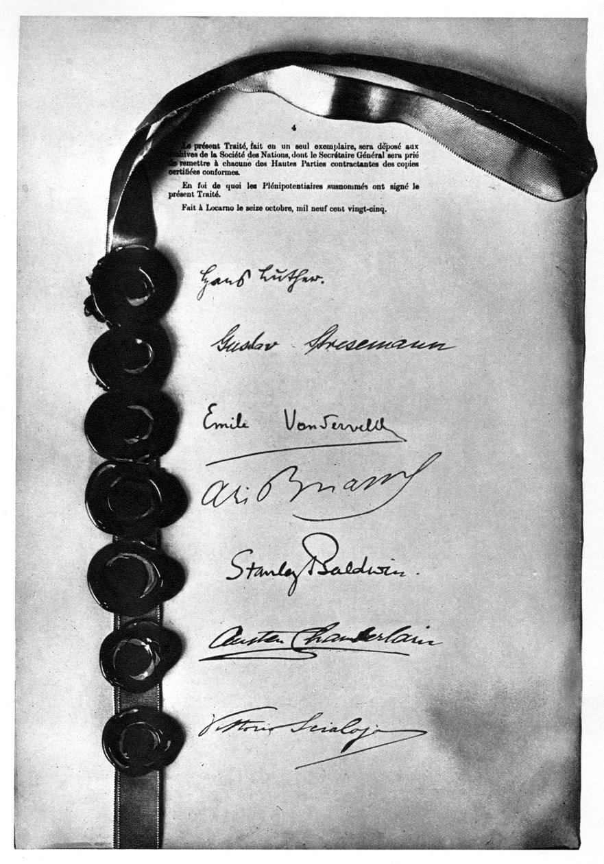 Locarno-traktaten forseglet og undertegnet i London, 1. desember 1925, 1935 av Unbekannt