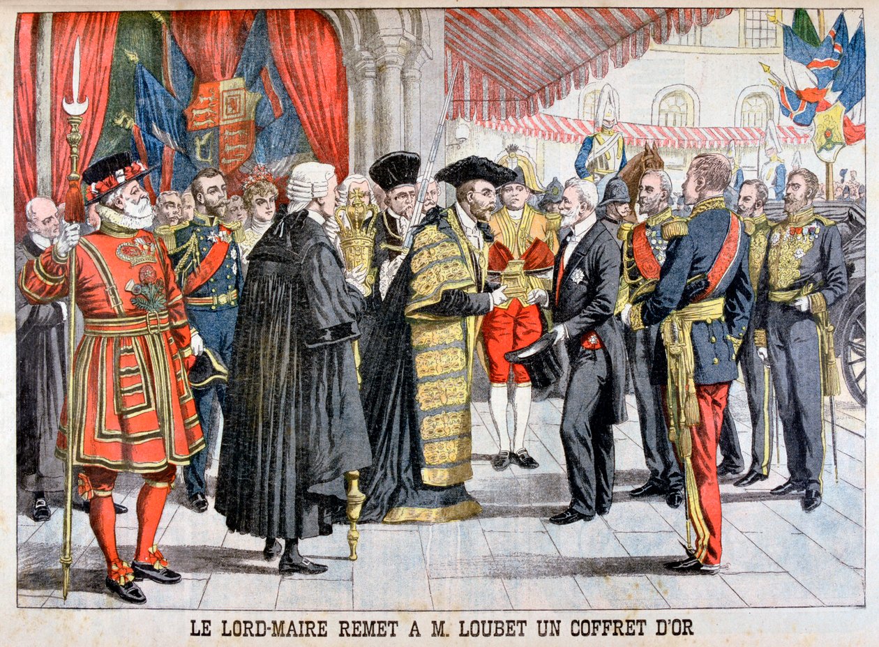 Londons Lord Mayor gir har Loubet en gullboks, 1903 av Unbekannt