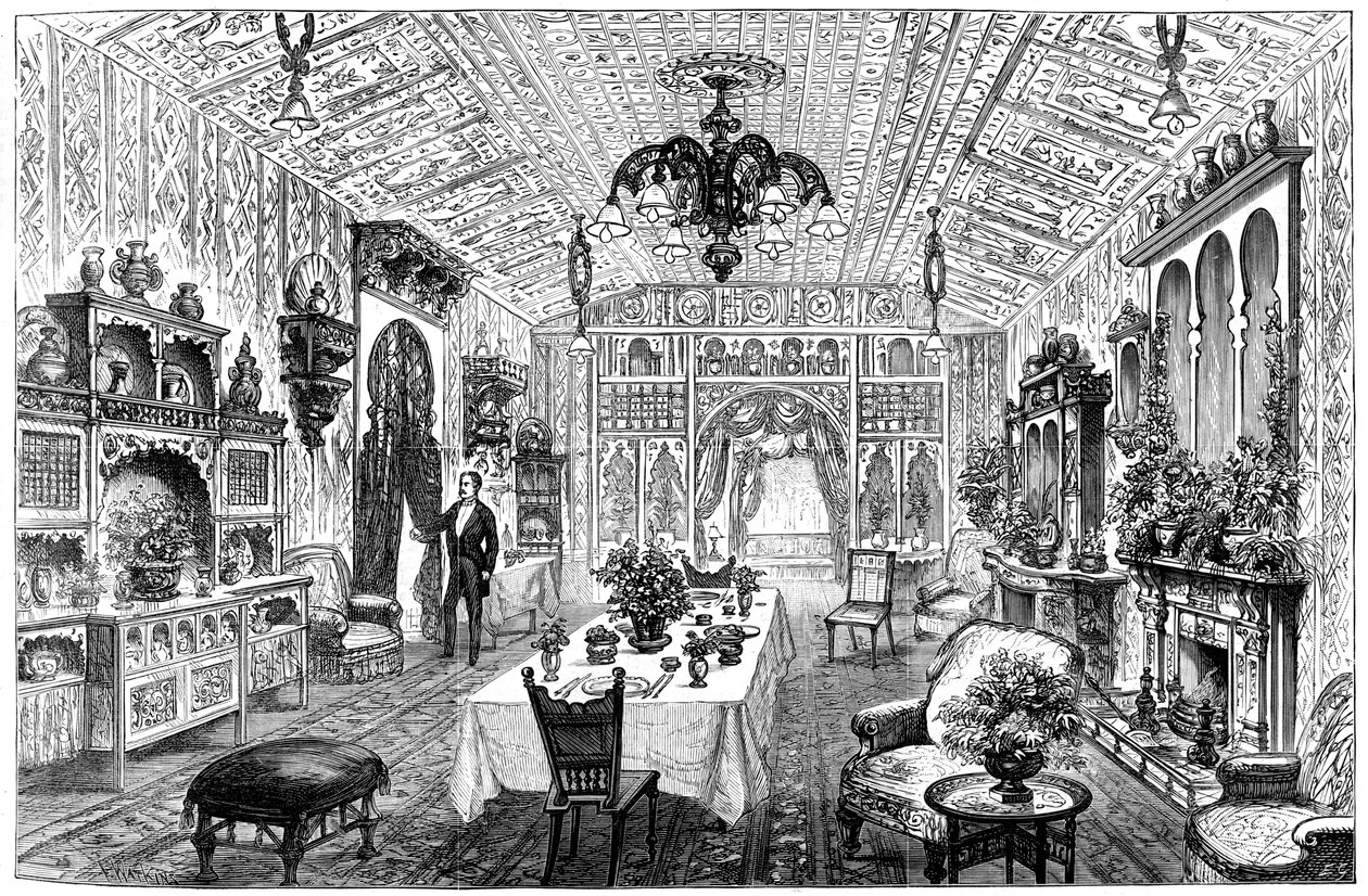 Luncheon Room ved rådhuset, Birmingham, West Midlands, 1887 av Unbekannt