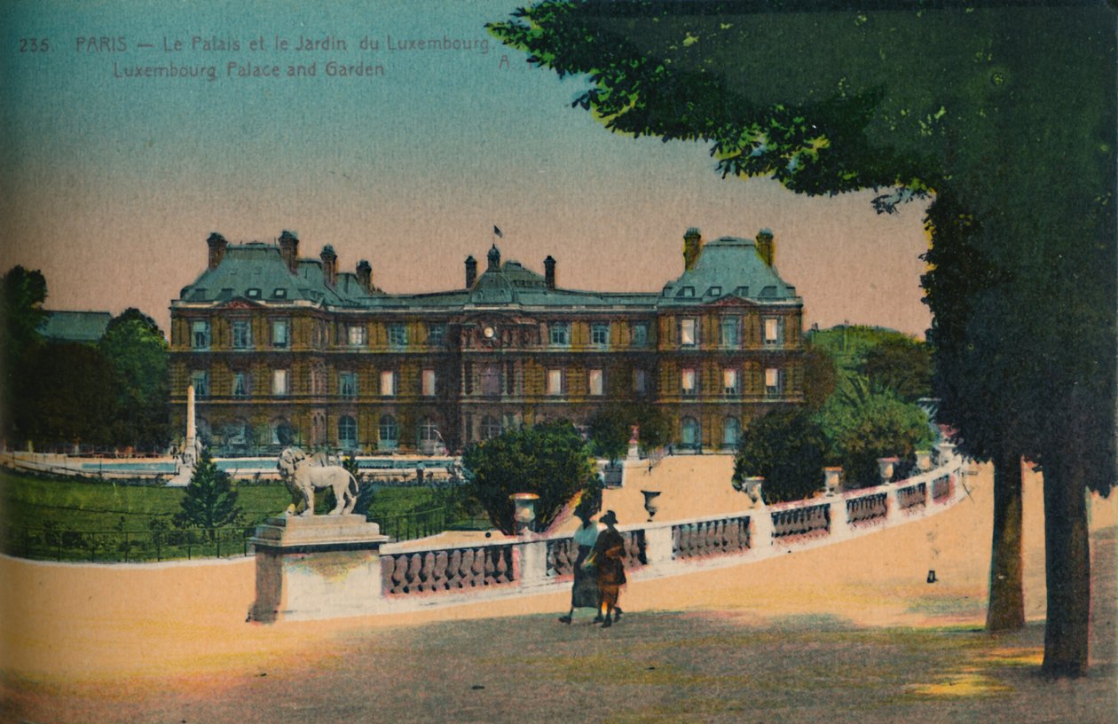Luxembourg-palasset og Jardin du Luxembourg, Paris, c1920 av Unbekannt