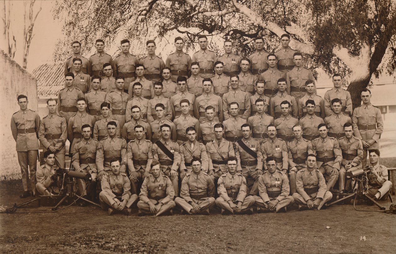 Machine Gun Platoon av den første bataljonen, The Queens Own Royal West Kent Regiment. Poona, Ind av Unbekannt