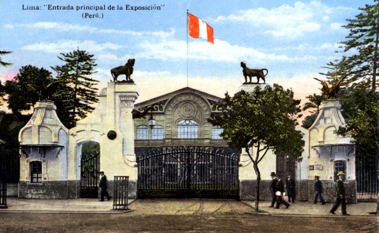 Hovedinngangen til utstillingen, Lima, Peru, ca 1900-tallet av Unbekannt