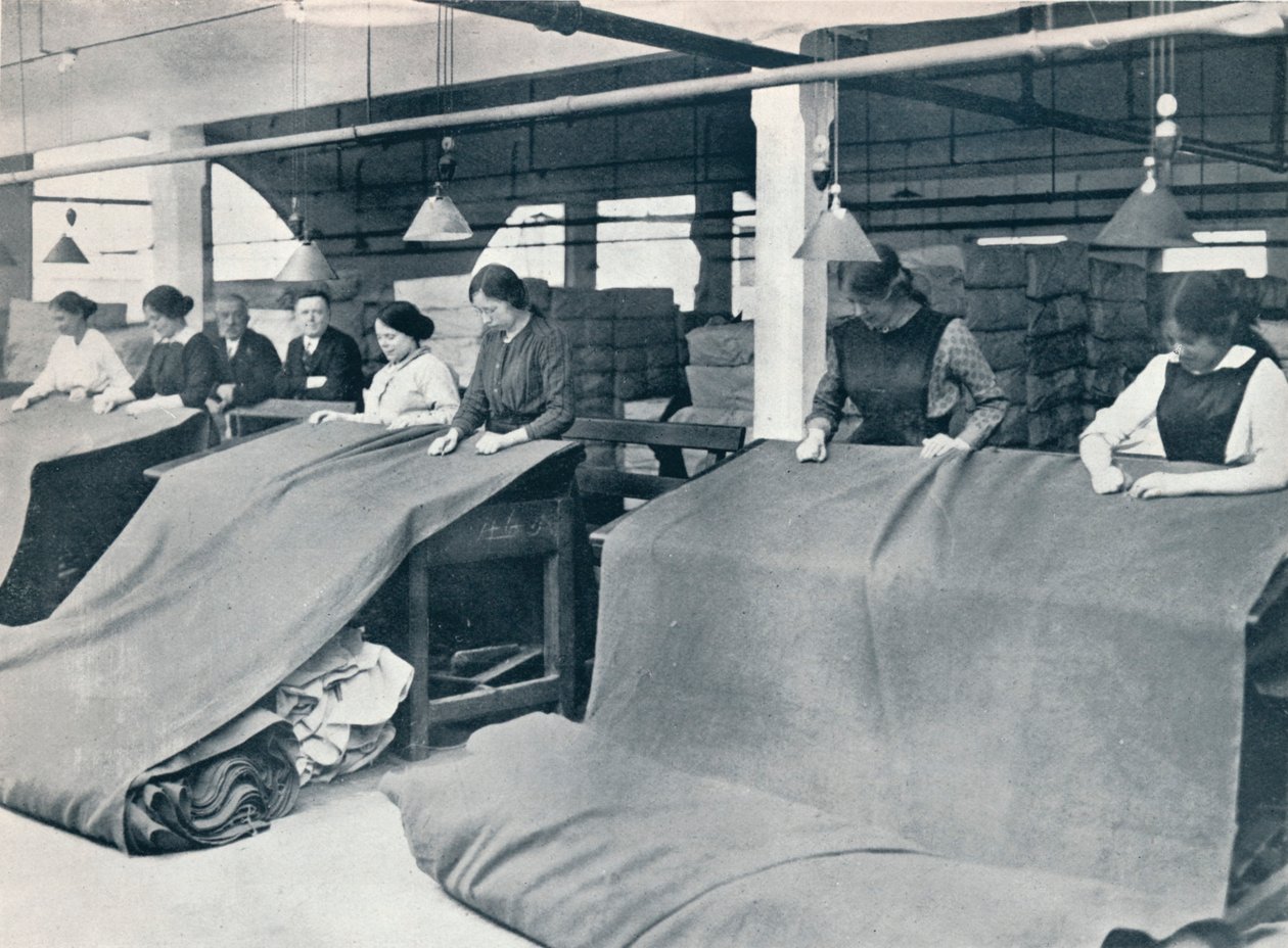 The Making of khaki: undersøke det ferdige stoffet, c1914. av Unbekannt