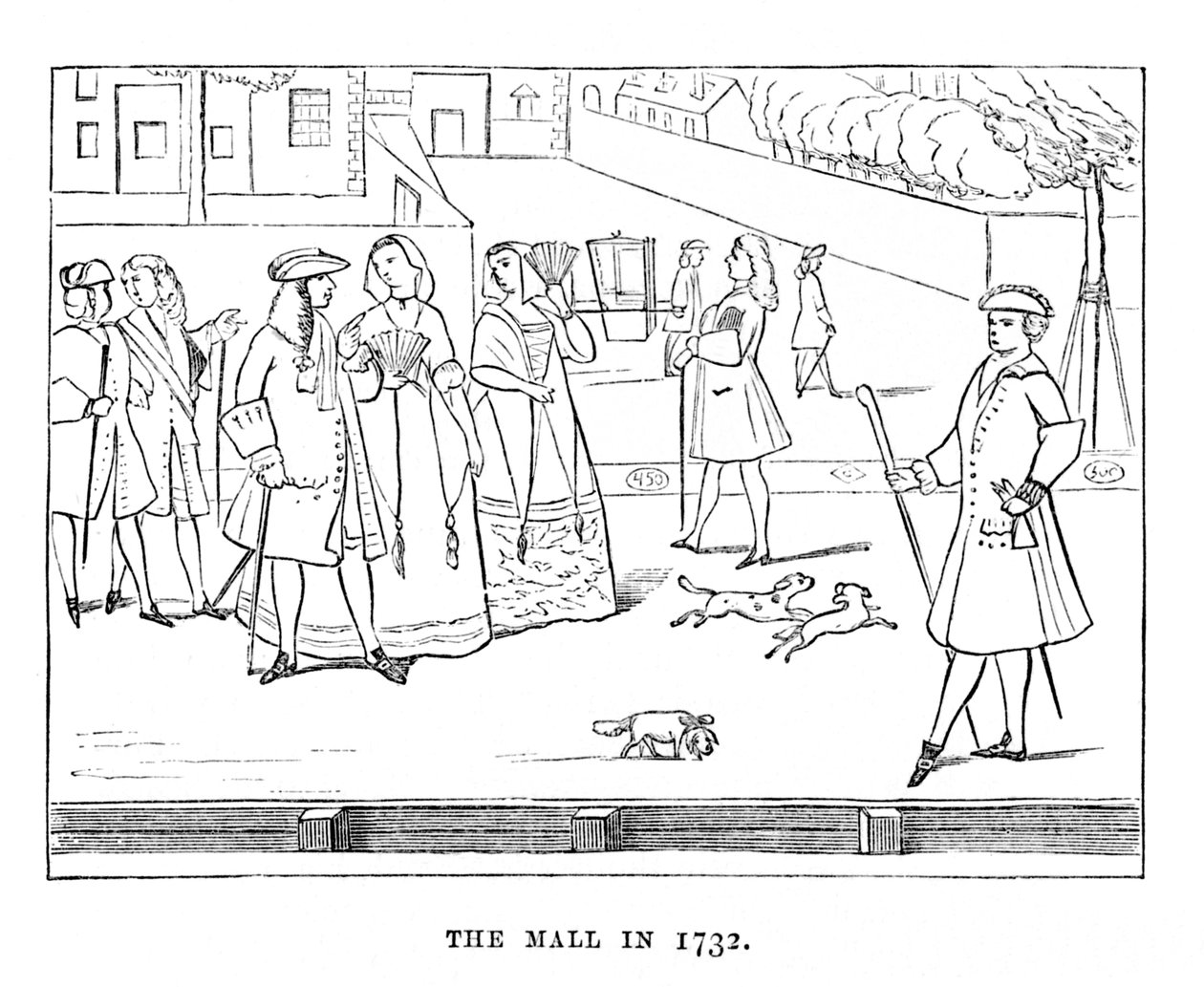 The Mall i 1732, c1870 av Unbekannt