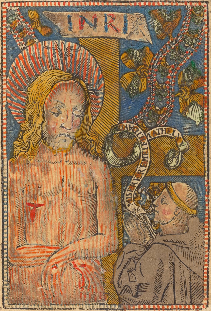 Sorgens mann med en fransiskaner, 1490-1500. av Unbekannt