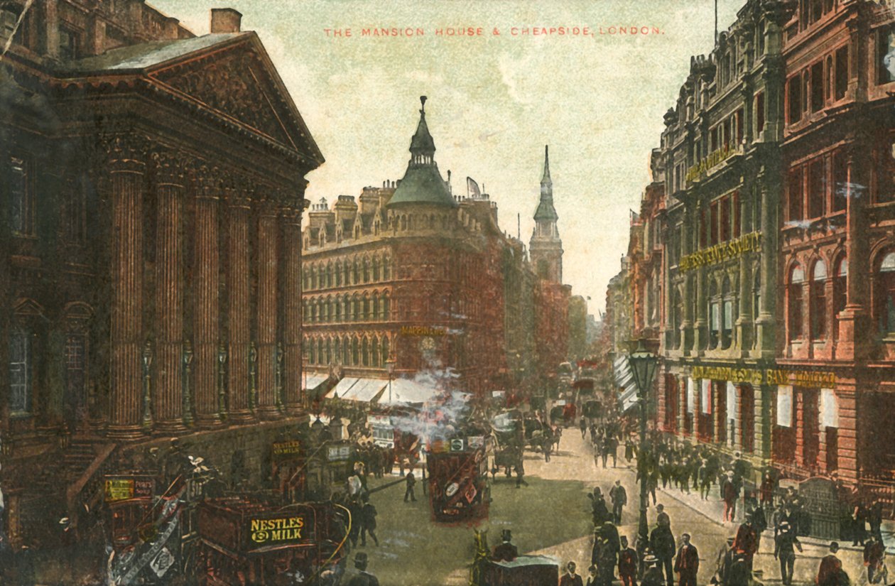 The Mansion House & Cheapside, London, sent på 1800- og begynnelsen av 1900-tallet. av Unbekannt