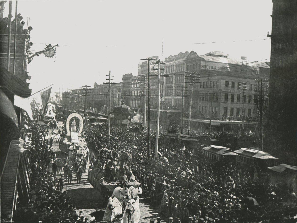 Mardi Gras-paraden i Canal Street, New Orleans, USA, 1895. av Unbekannt