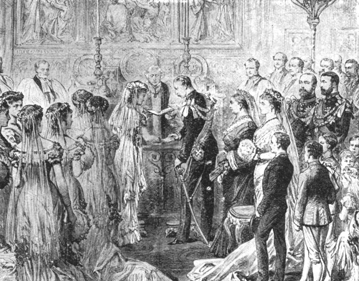 Ekteskapet til hertugen av Connaught med prinsesse Louise Margaret av Preussen...1879, 1901. av Unbekannt