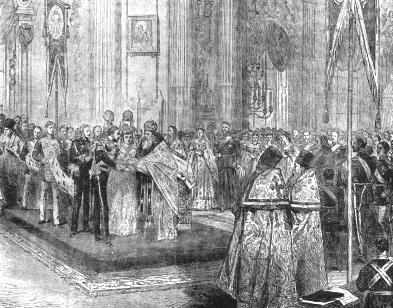 Hertugen av Edinburghs ekteskap med storhertuginnen Marie Alexandrovna...1874, 1901. av Unbekannt