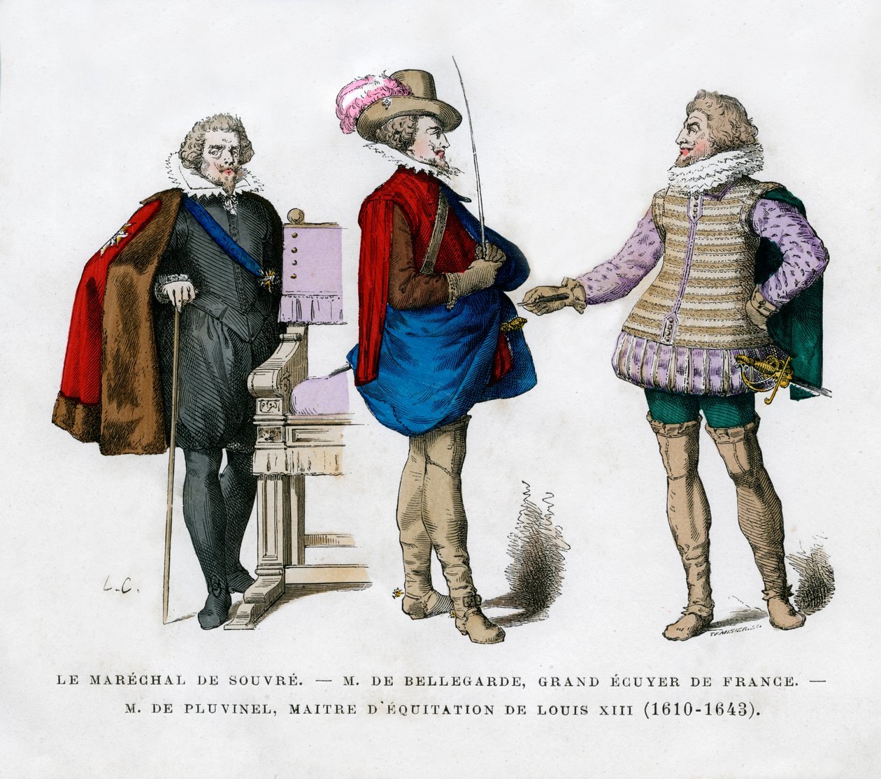 Marskalken av Souvre, M de Bellegarde og M de Pluvinel, 1600-tallet 1882-1884 av Unbekannt
