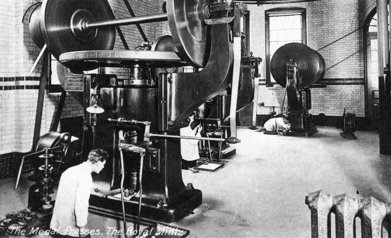 Medal Press, Royal Mint, Tower Hill, London, tidlig på 1900-tallet av Unbekannt