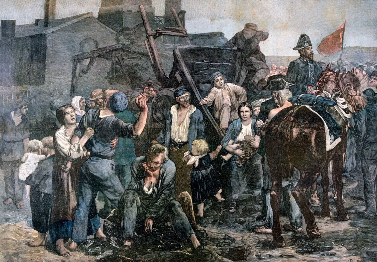 Gruvearbeiderstreiken i Carmaux, 1892 av Unbekannt
