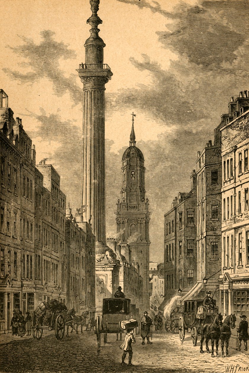 Monumentet og St. Magnus kirke, ca 1800, 1897. av Unbekannt