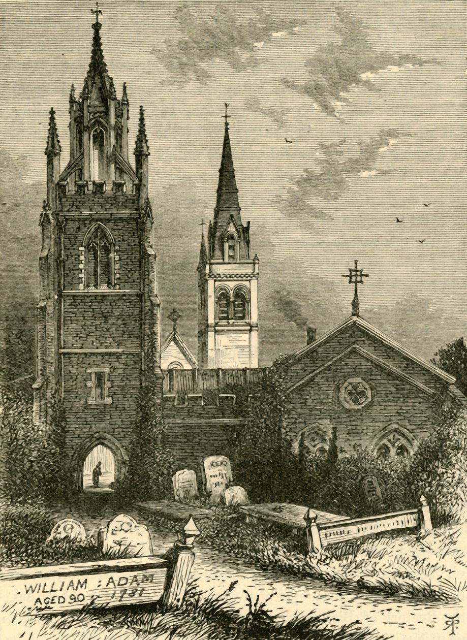 Mortuary Chapel and New Church, Woburn, 1898. av Unbekannt