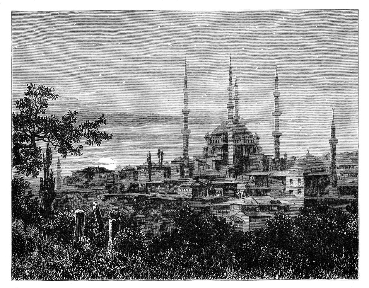 Selim II-moskeen ved Adrianopel, Tyrkia, ca 1888 av Unbekannt