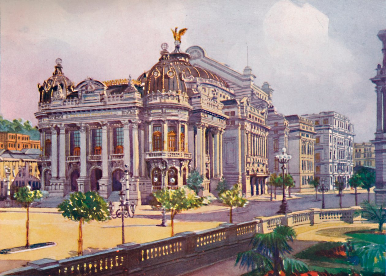 Det kommunale teateret, Avenida Rio Branco, 1914 av Unbekannt
