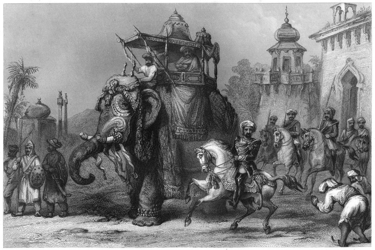 Nana Sahib med hans eskorte, c1860 av Unbekannt