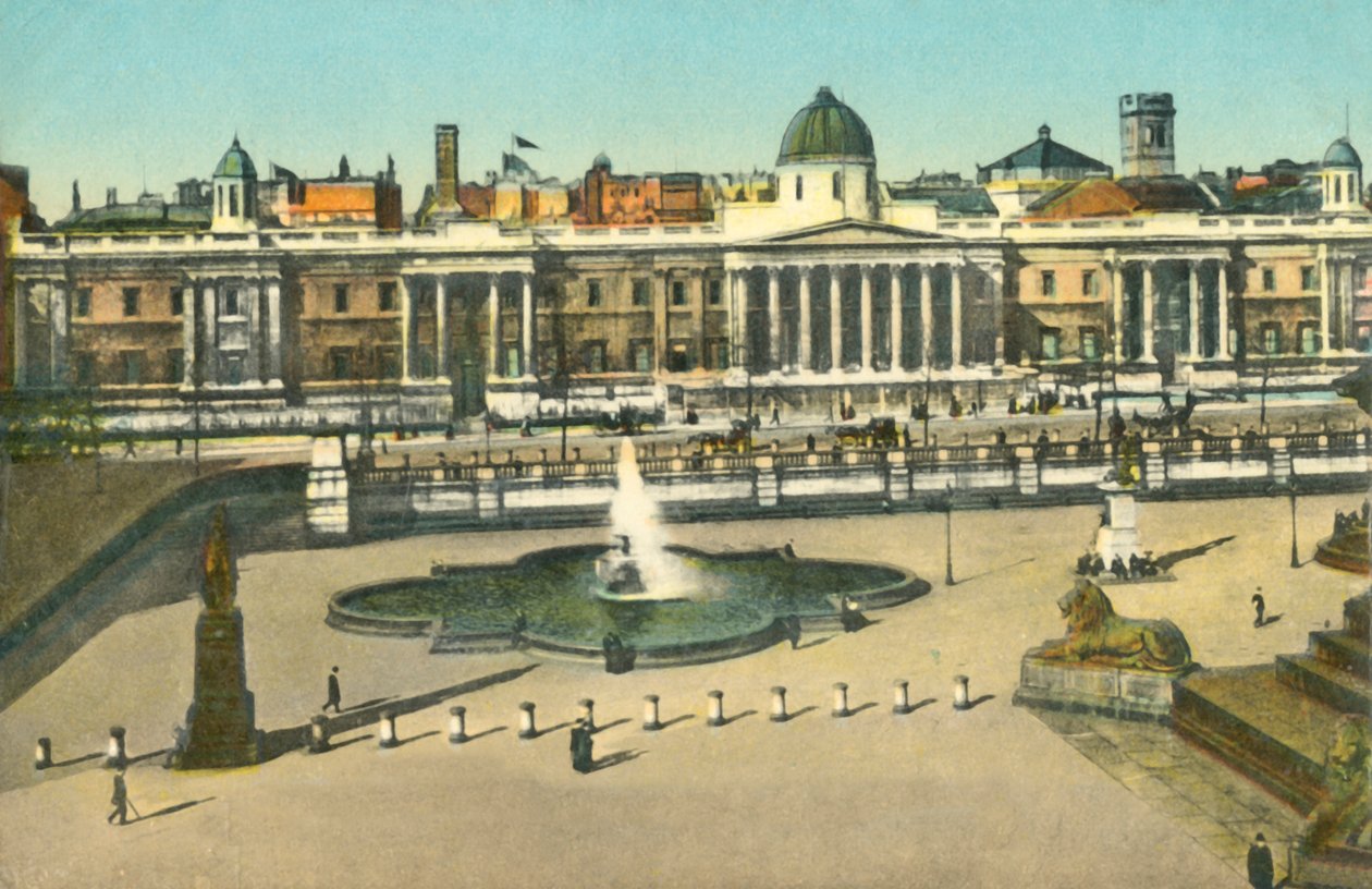 Nasjonalgalleriet og Trafalgar Square, London, c1910. av Unbekannt