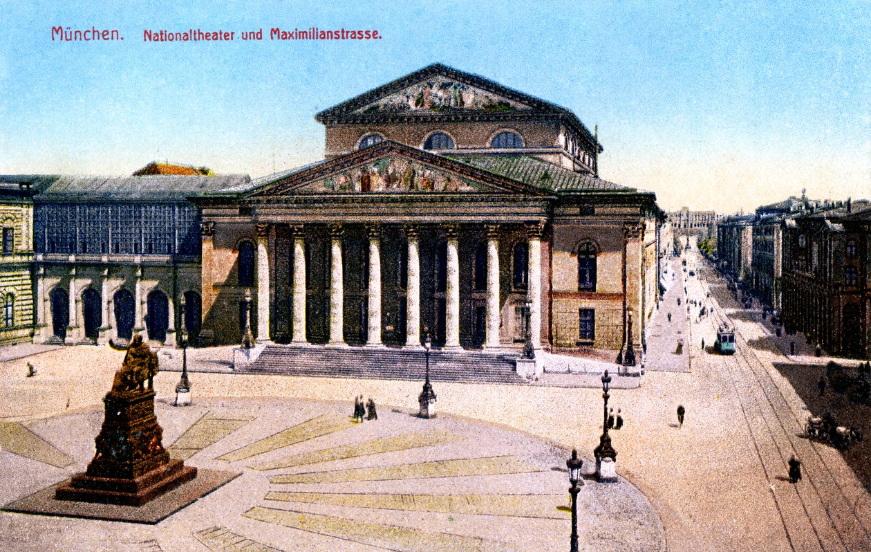 Nationaltheatret og Maximilian Strasse, München, Tyskland, 1925 av Unbekannt