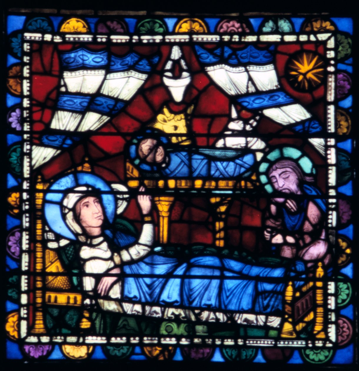 The Nativity, farget glass, Chartres Cathedral, Frankrike, 1194-1260 av Unbekannt
