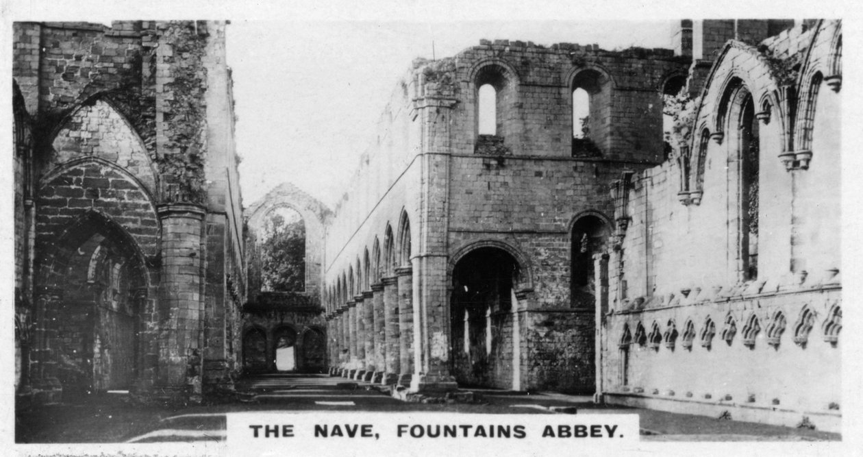 The Nave, Fountains Abbey, North Yorkshire, ca 1920-tallet av Unbekannt