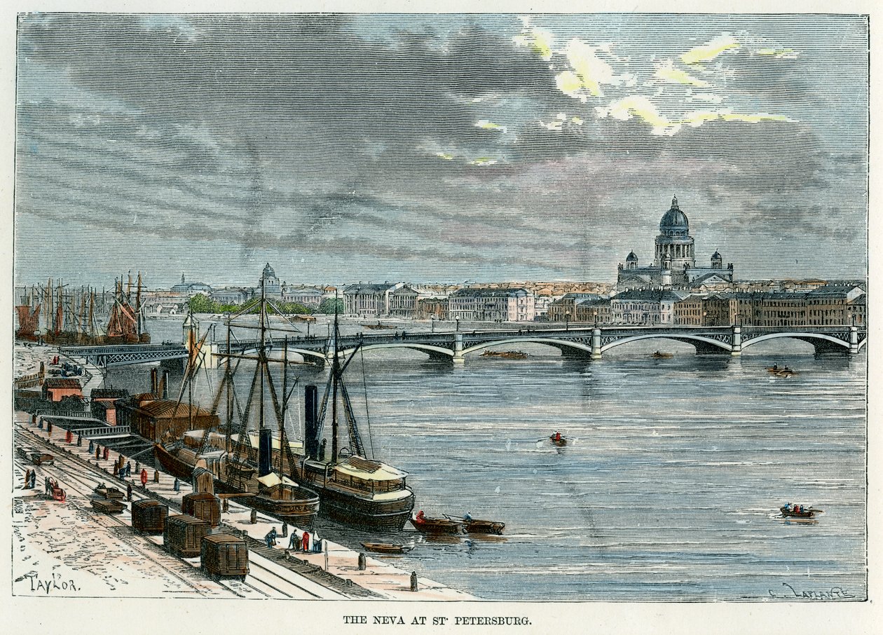 Neva ved St Petersburg, Russland, ca 1880 av Unbekannt