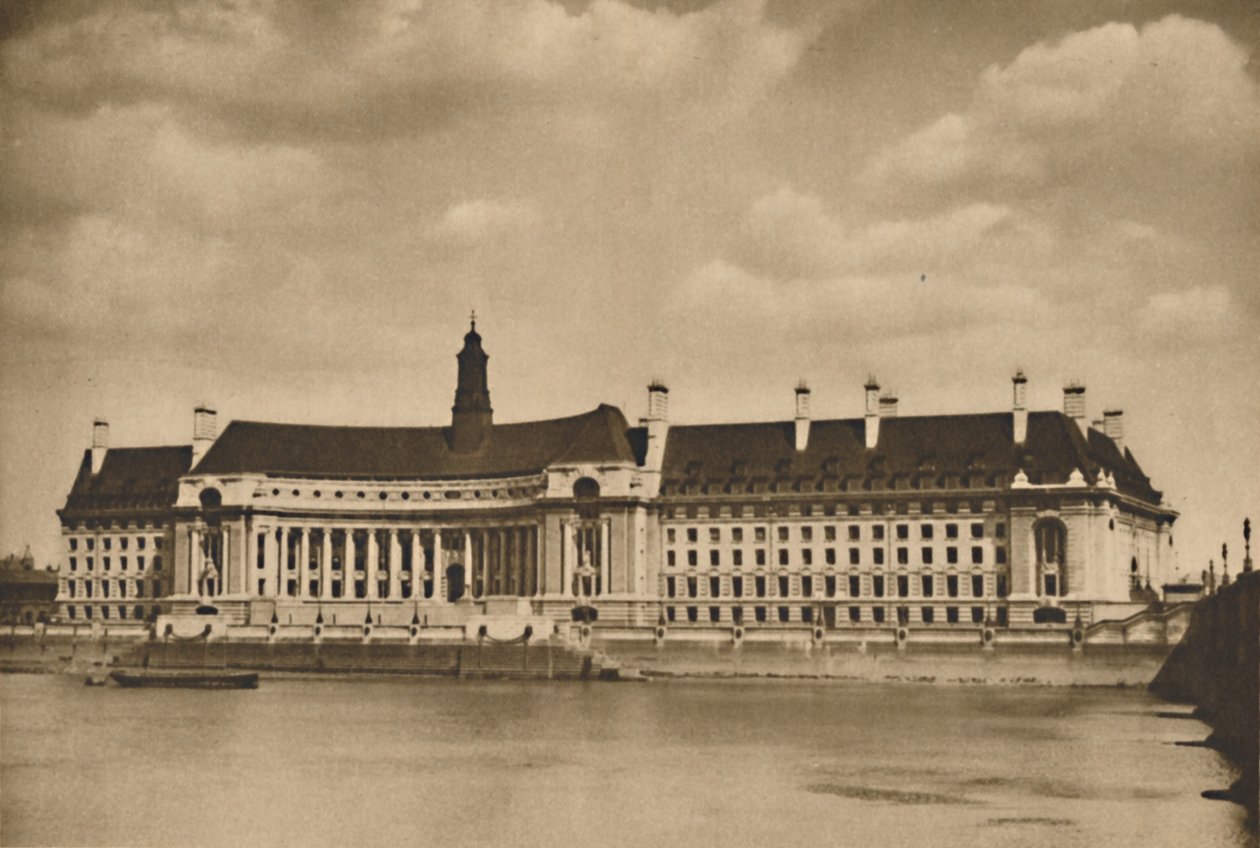 Det nye palasset ved Themsen som er hovedkvarteret til London County Council, c1935. av Unbekannt