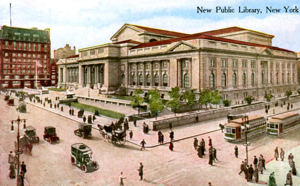 The New Public Library, New York, USA, 1910 av Unbekannt