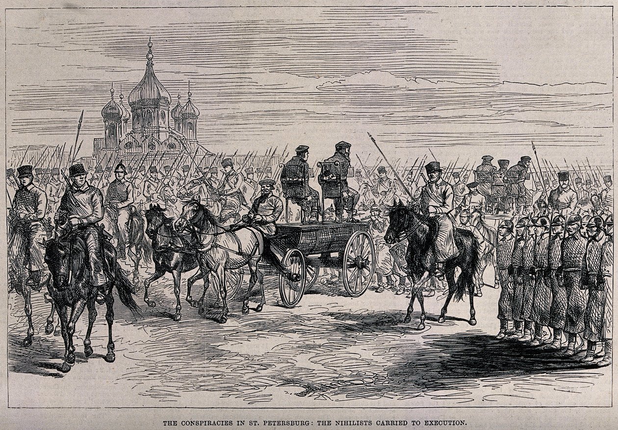 Nihilistene ble henrettet i St. Petersburg, ca 1881 av Unbekannt