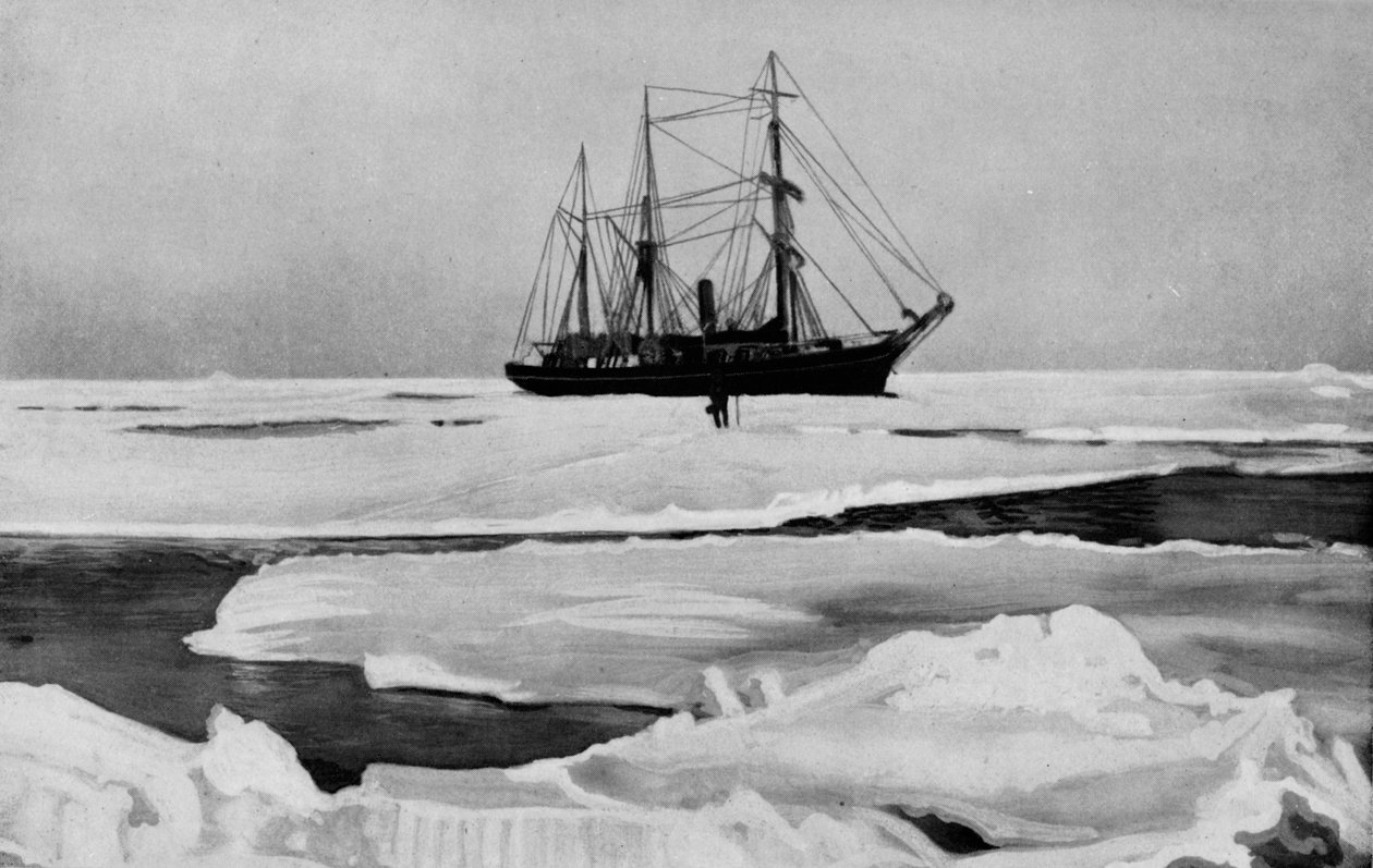 The Nimrod Pushing Her Way Through Open Pack-Ice, c1909, 1928 av Unbekannt