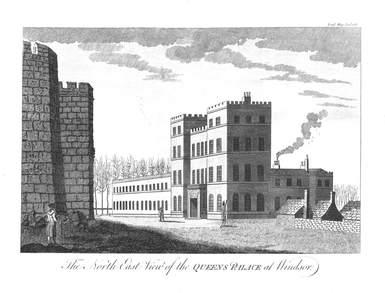 North East View of Queens Palace i Windsor., 1780 av Unbekannt