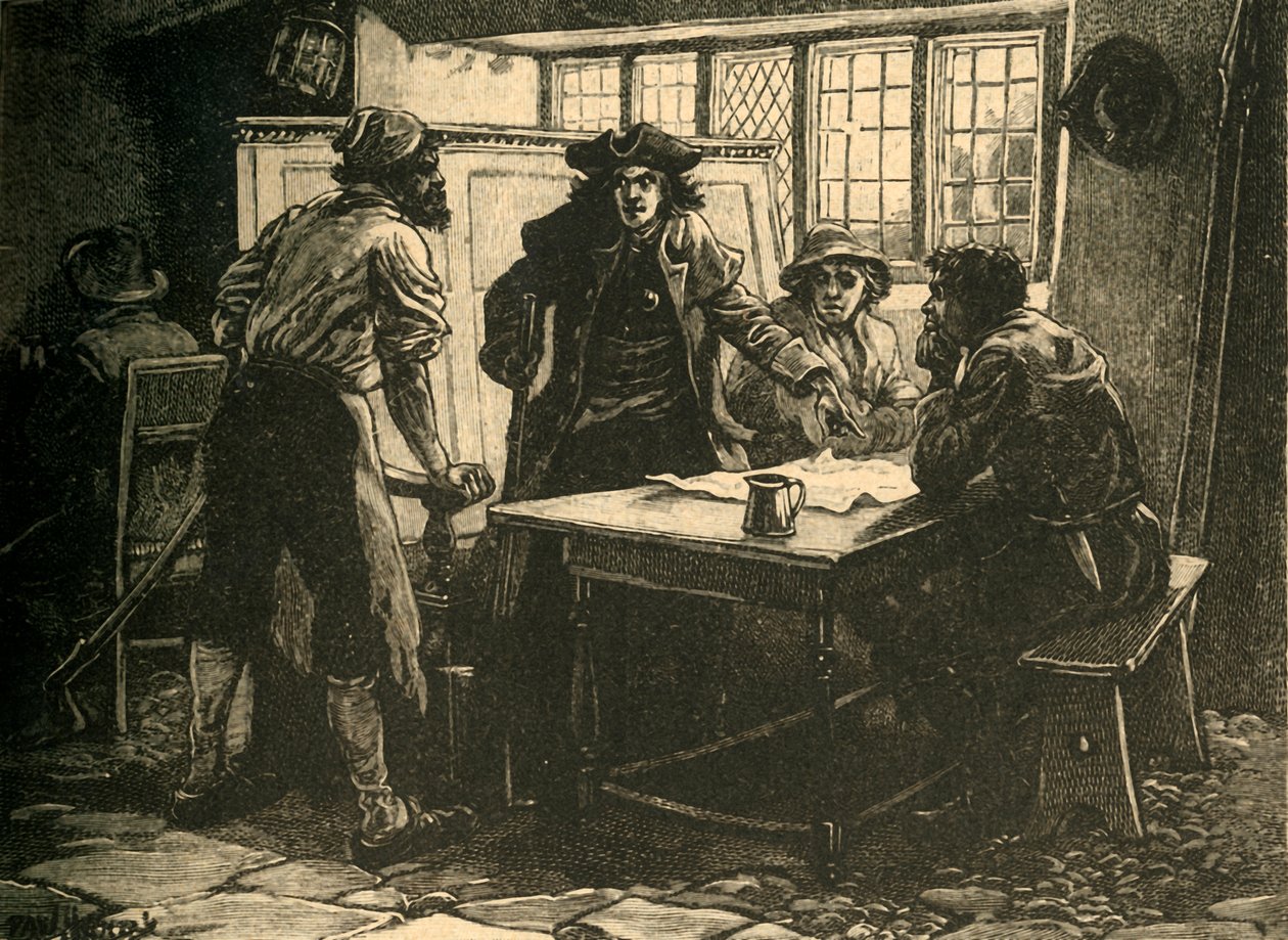 Nottingham-kapteinen og agitatorene på White Horse Inn, Pentrich, Derbyshire, 1817 c1890. av Unbekannt