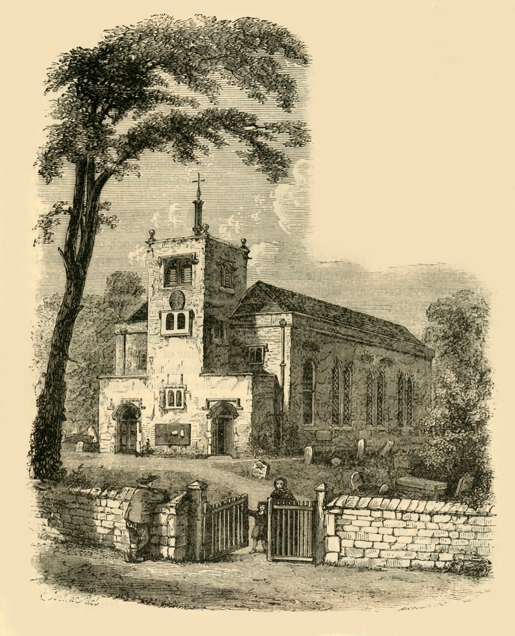 Det gamle kapellet, Highgate, 1830, c1876. av Unbekannt