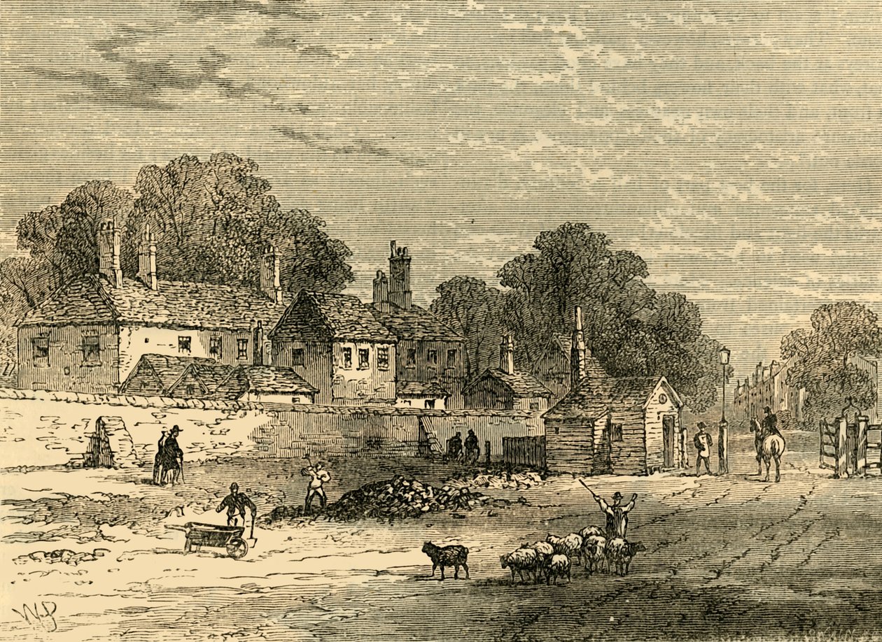 The Old Turnpike, Kensington, i 1820, c1876. av Unbekannt