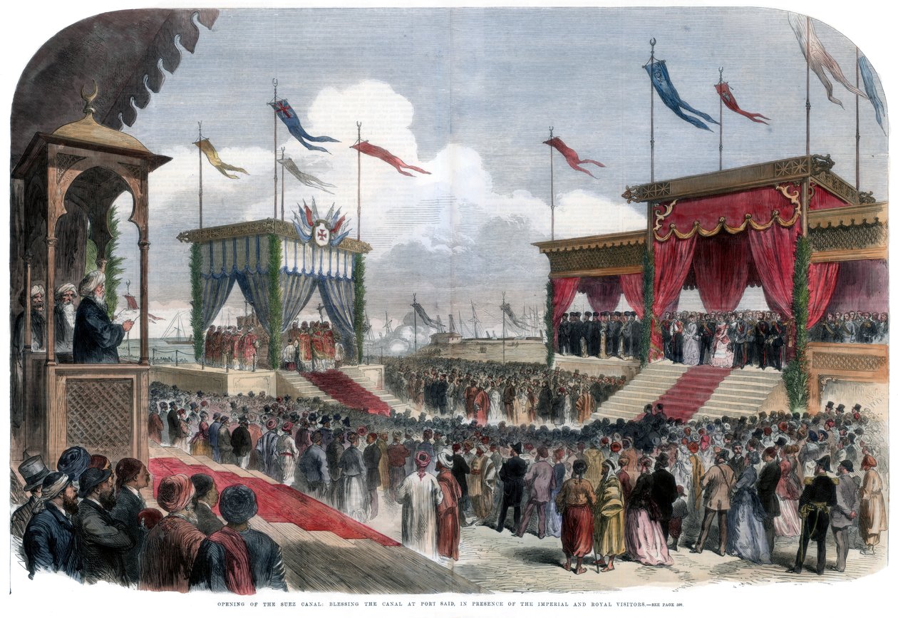 Åpningen av Suez-kanalen, Port Said, Egypt, 17. november 1869 av Unbekannt