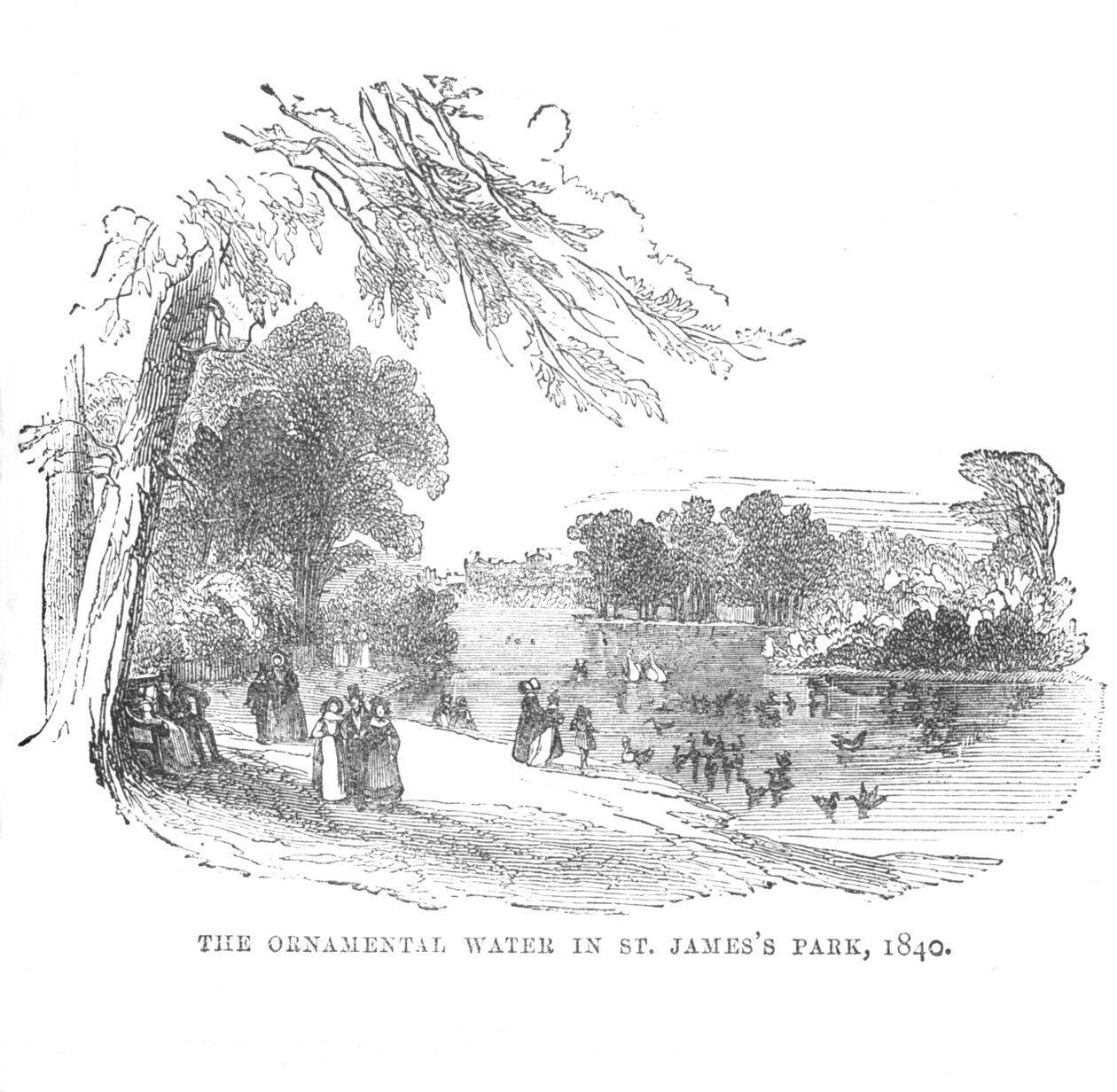 The Ornamental Water i St. James Park, 1840, c1870 av Unbekannt