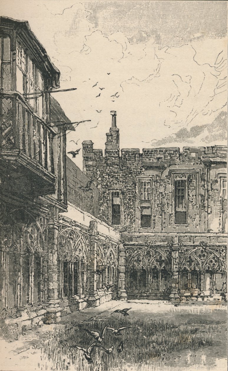 The Outer Cloisters og Anne Boleyns-vinduet, 1895 av Unbekannt